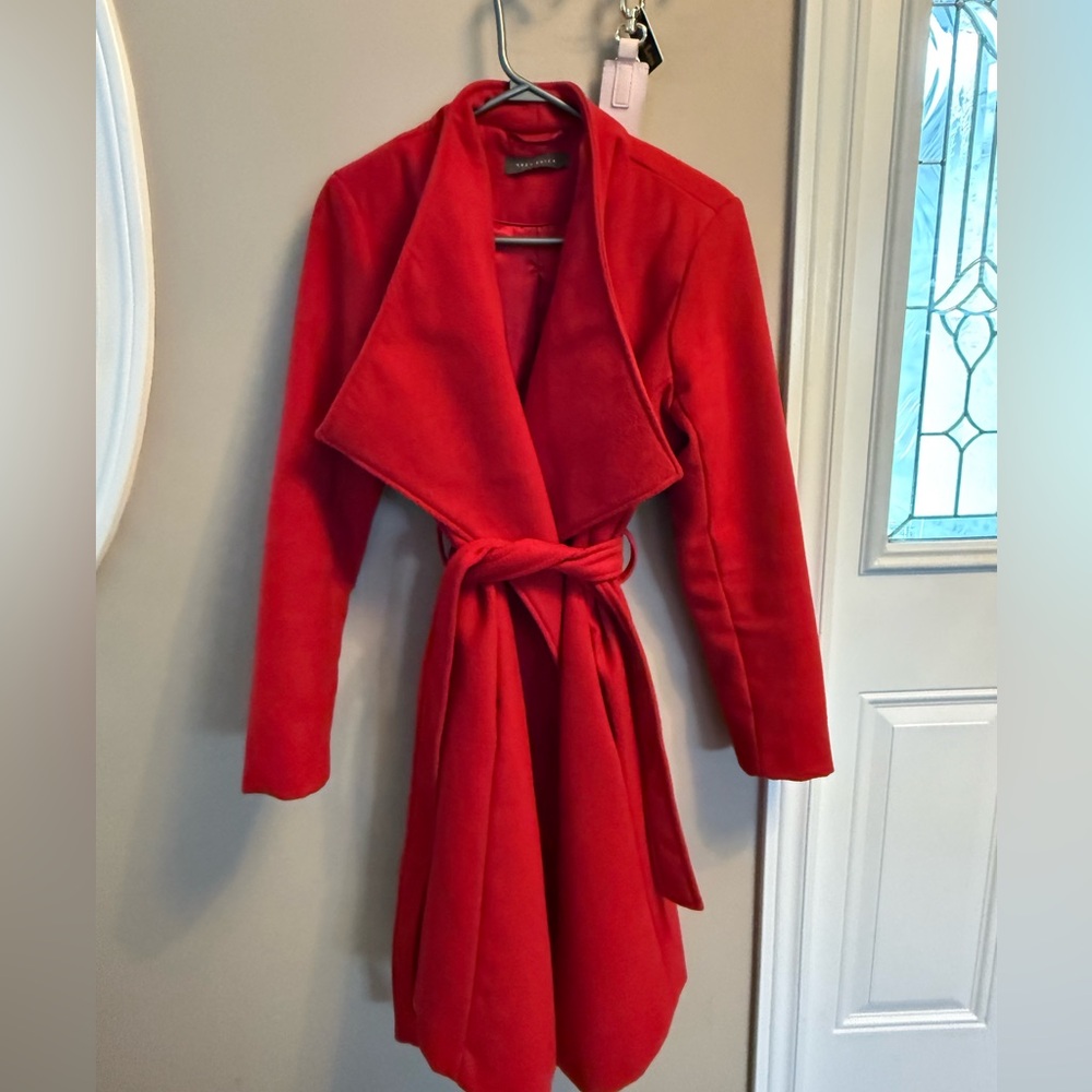 Stylish Red Wrap Coat